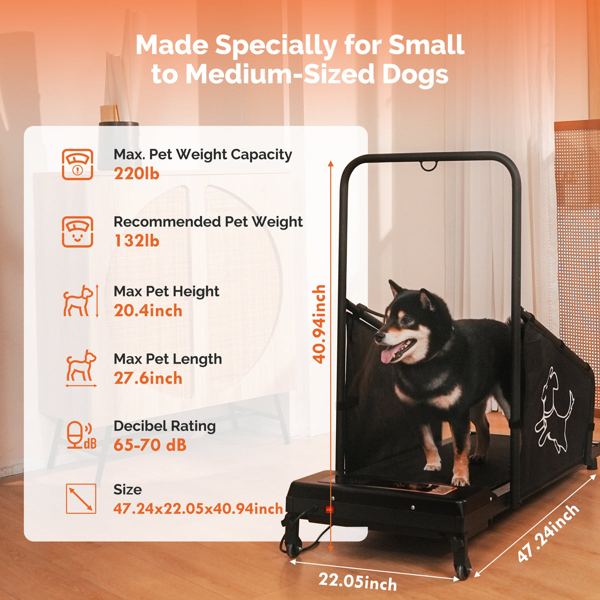 Remote control included with the dog treadmill