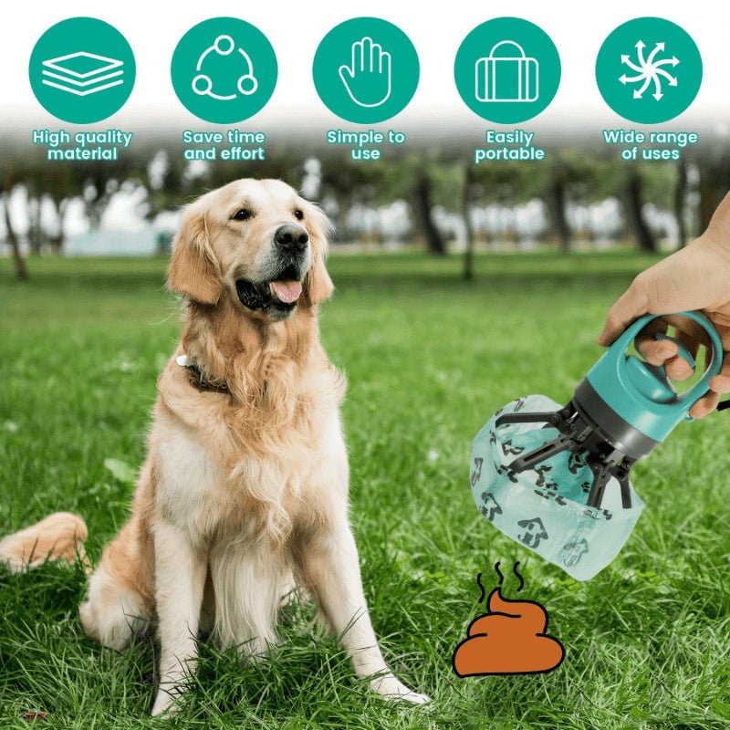 Built-in waste bag holder on the dog poop scooper